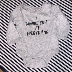 Grey longsleeve onesie with funny saying